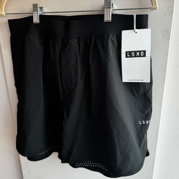 LSKD Lift 6” Black Athletic Shorts NWT - Picture 2 of 4